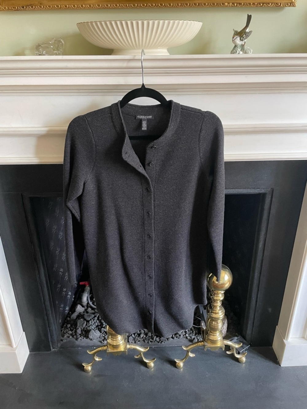 Eileen Fisher Charcoal Button-Front Women's Top
